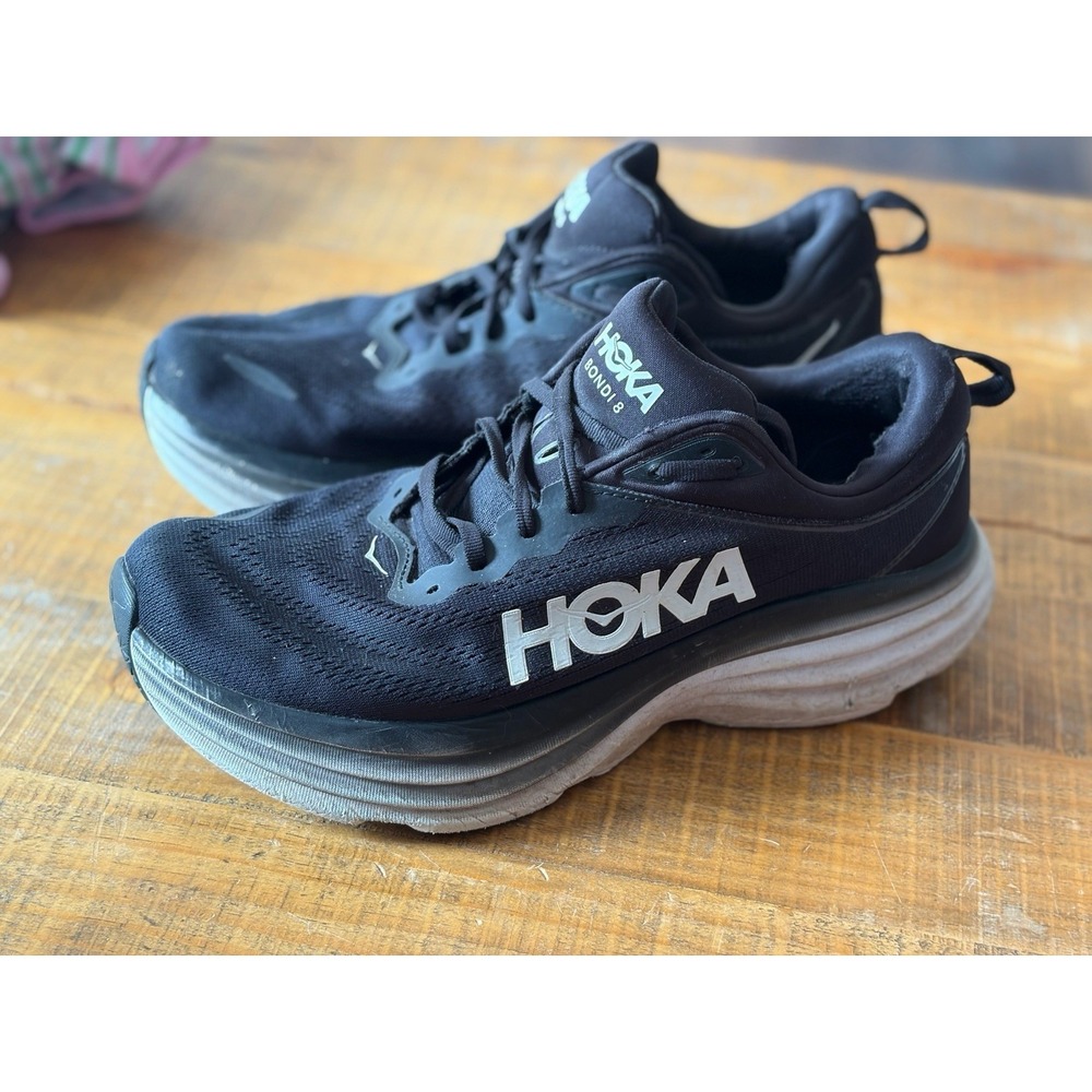 Hoka One One Bondi 8 Womens Size 11 D Wide Black Running Shoes Sneakers No Soles